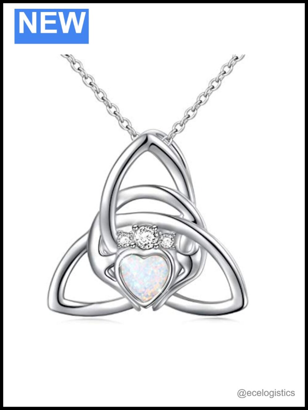 925 Sterling Silver Celtic Knot Heart Pendant Necklace